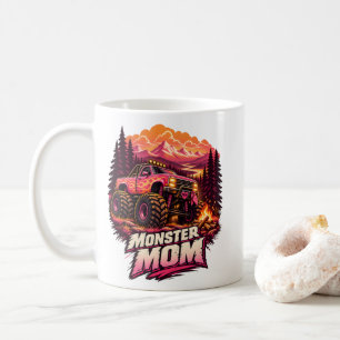 Monster-Mama Pink Flame Monster Truck Offroad-Mama Kaffeetasse