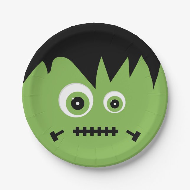 Monster Mash | Frankenstein Halloween Pappteller (Vorderseite)