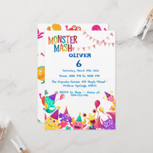 Monster Mash Geburtstagseinladung - Kinderparty Einladung