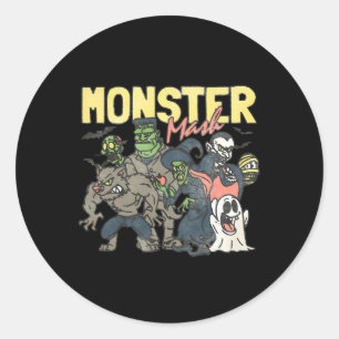 Monster Mash glücklich Halloween Spooky Season Tri Runder Aufkleber