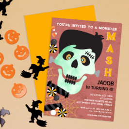 Monster Mash Halloween Geburtstagslädt ein Einladung