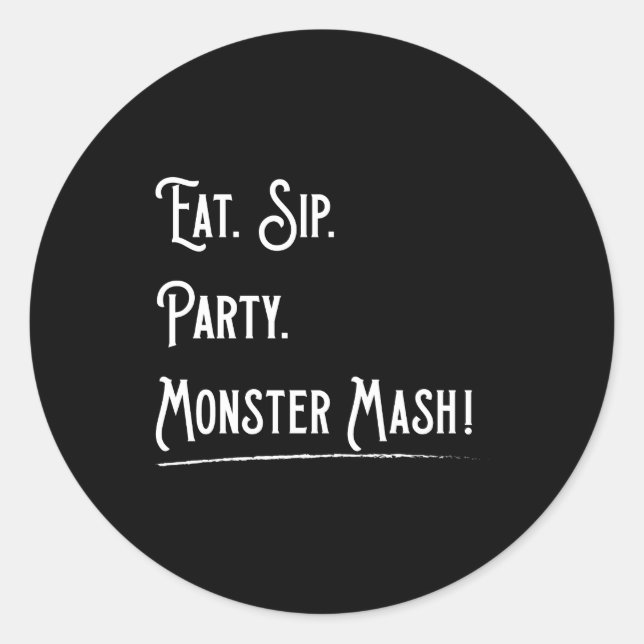 Monster Mash Halloween Runder Aufkleber (Vorderseite)