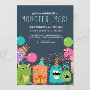 MONSTER MASH KINDERGEBURTSTAG PARTY EINLADUNG lade