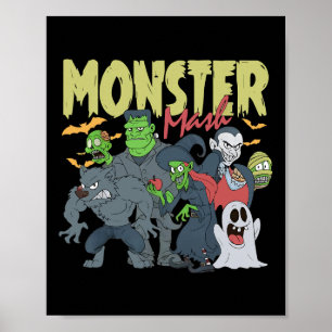 Monster Mash Lustige Halloween Gruselige Jahreszei Poster