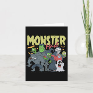 Monster Mash lustiges Halloween Spooky Season Tric Karte