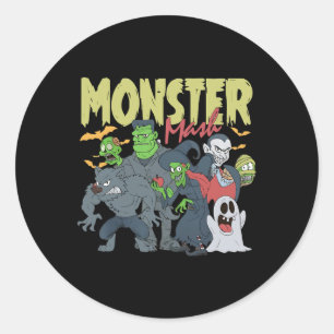 Monster Mash lustiges Halloween Spooky Season Tric Runder Aufkleber