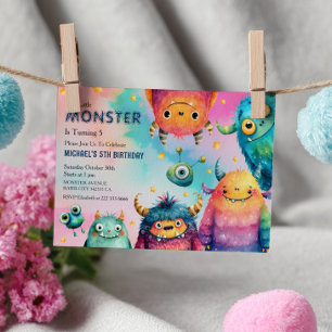 Monster Mash Niedlich Whimsical Kids's Geburtstags Einladung
