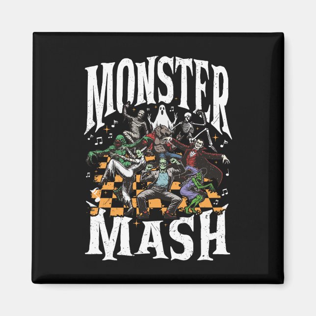 Monster Mash Retro Halloween Funny Monster Spooky Magnet (Vorne)