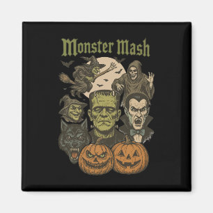 Monster Mash Retro Halloween Funny Monster Spooky Magnet