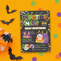 Monster Mash Typografie Kinder Halloween Geburtsta