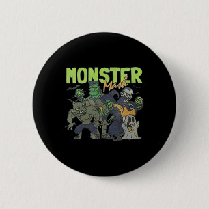 Monster Mash Vintag Ghost Halloween Funny Button