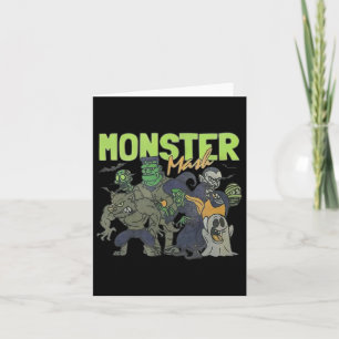 Monster Mash Vintag Ghost Halloween Funny Karte