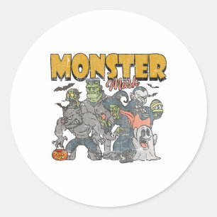 Monster Mash Vintage-Geist Halloween Lustig Runder Aufkleber