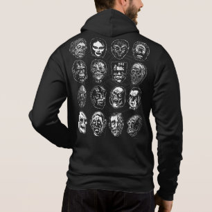 Monster Masken Art hoodie - Nur schwarz