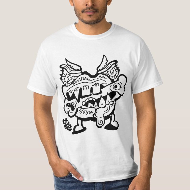 Monster Mouth Chomp M13 Graphic Art T - Shirt (Vorderseite)