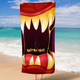 Monster Mouth mit großen Zähnen Strandtuch