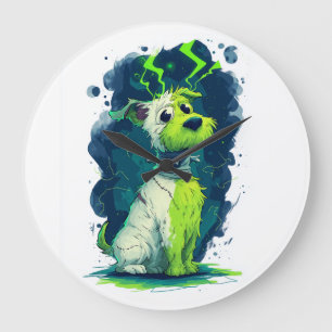 Monster Mutt – Süßer Halloween-Hund Große Wanduhr