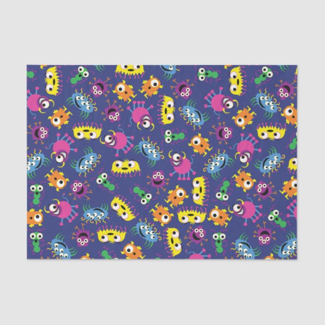 Monster Niedlich Funny 1. Geburtstag Party Thema Seidenpapier (Vorderseite)