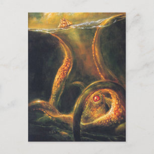 Monster-Oktopus Postkarte
