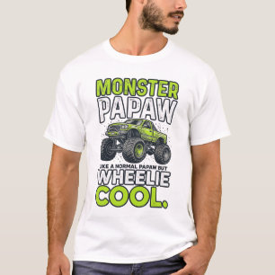 Monster Opa Wheelie Cool Lustiger Monster Truck En T-Shirt