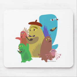 Monster Pals Niedliche Kreatur Freunde des Cartoon Mousepad