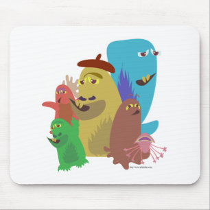 Monster Pals Niedliche Kreatur Freunde des Cartoon Mousepad