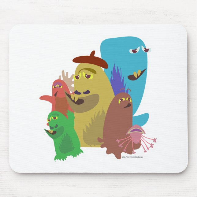 Monster Pals Niedliche Kreatur Freunde des Cartoon Mousepad (Vorne)
