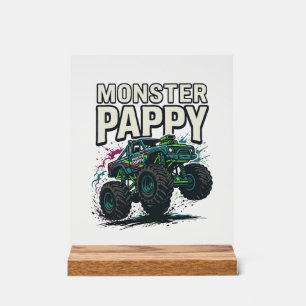 Monster Pappy Monster Truck Vintage Vektor Design_ Acrylschild