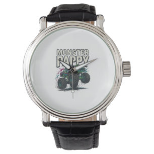 Monster Pappy Monster Truck Vintage Vektor Design_ Armbanduhr