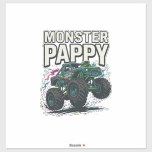 Monster Pappy Monster Truck Vintage Vektor Design_ Aufkleber