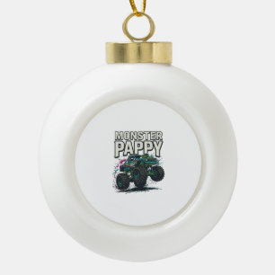 Monster Pappy Monster Truck Vintage Vektor Design_ Keramik Kugel-Ornament
