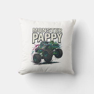 Monster Pappy Monster Truck Vintage Vektor Design_ Kissen