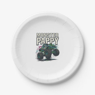 Monster Pappy Monster Truck Vintage Vektor Design_ Pappteller