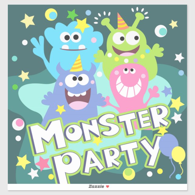 Monster-Party Aufkleber (Blatt)