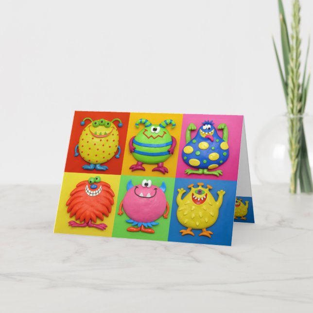 Monster-Party danken Ihnen Dankeskarte (Vorderseite)