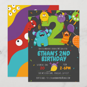 Monster-Party Einladung, Monster Boy Einladung