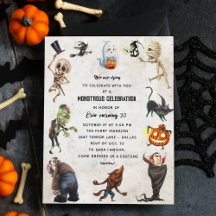 Monster-Party Einladung - Monstrosisches Halloween