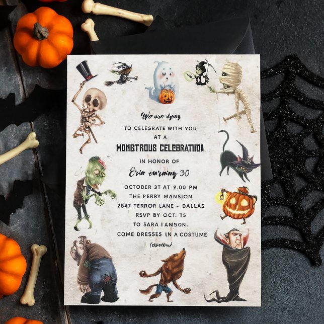 Monster-Party Einladung - Monstrosisches Halloween (Von Creator hochgeladen)