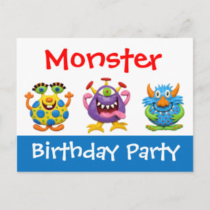 Monster-Party Einladungspostkarte