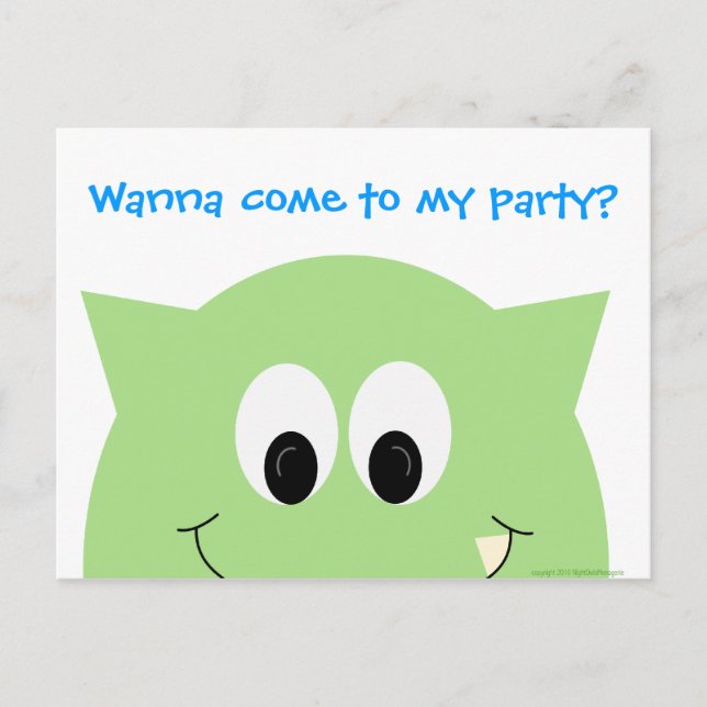 Monster Party Postkarte Einladung (Vorderseite)