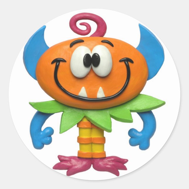 Monster-Party Runder Aufkleber (Vorderseite)