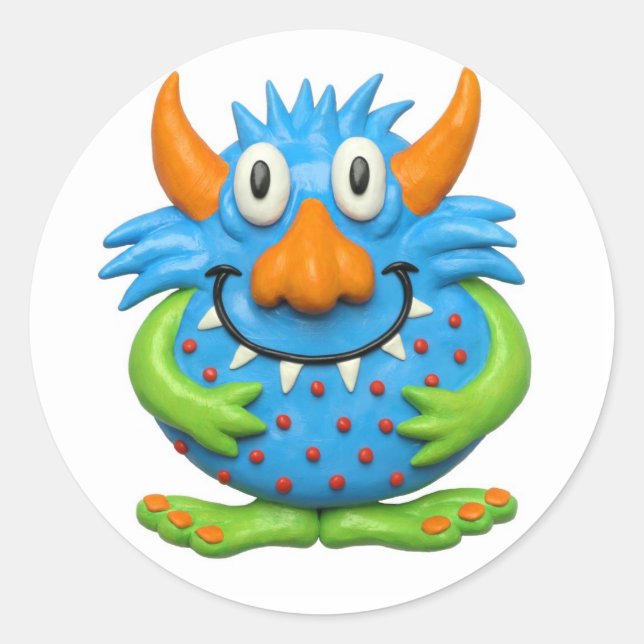 Monster-Party Runder Aufkleber (Vorderseite)