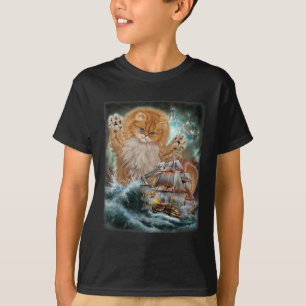 Monster Persienkatze als Kraken greifen ein Kriegs T-Shirt