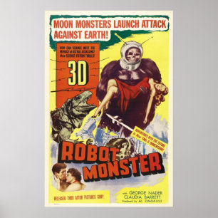 MONSTER-PLAKAT des ROBOTER-3D Poster