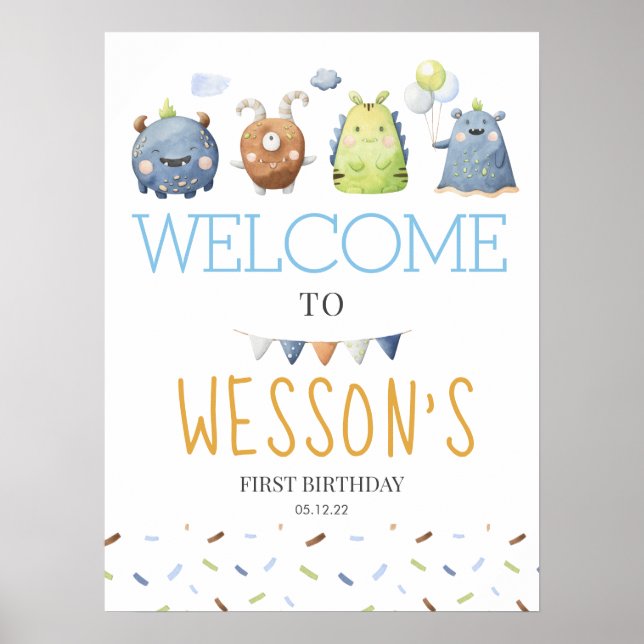 Monster Poster, Monster Begrüßungszeichen Poster (Vorne)