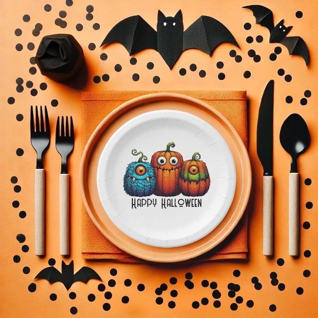 Monster Pumkins Pappteller (A not so scary Halloween for the kids!)
