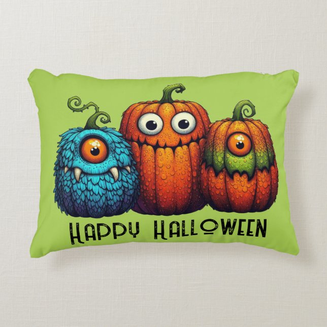 Monster Pumpkins Dekokissen (Vorderseite)