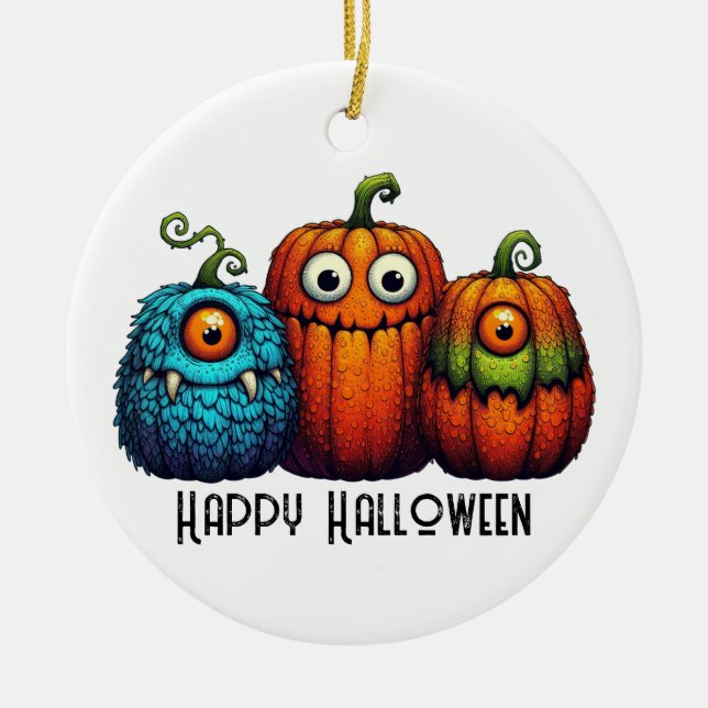 Monster Pumpkins Maßgeschneiderte Ornamente (Vorne)