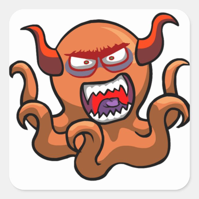 Monster Quadratischer Aufkleber (Vorderseite)