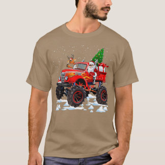 Monster Red Truck mit Santa T-Shirt